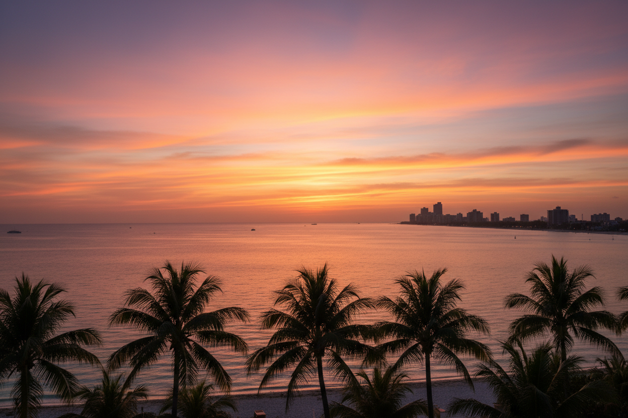 Miami sunset spring